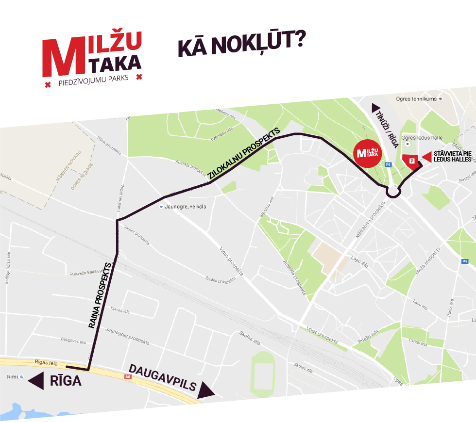 Maršruts uz Milžu Taku Ogrē